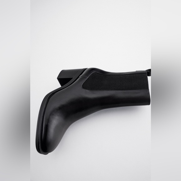 Zara Wide Heel Stretch Ankle Boots Size 37 - Picture 6 of 13